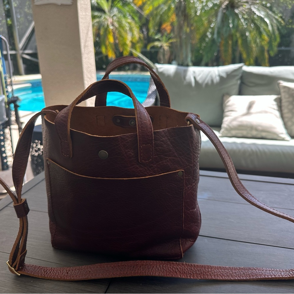 Portland Leather Cinnamon Bear Mini Tote Bag